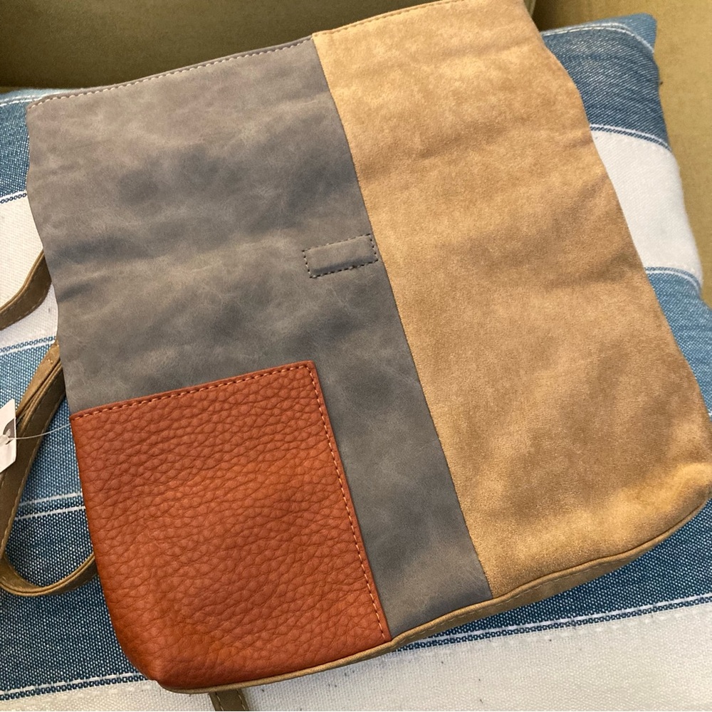 Anthropologie Janis Colorblock Suede Crossbody Bag NWT - Picture 4 of 11
